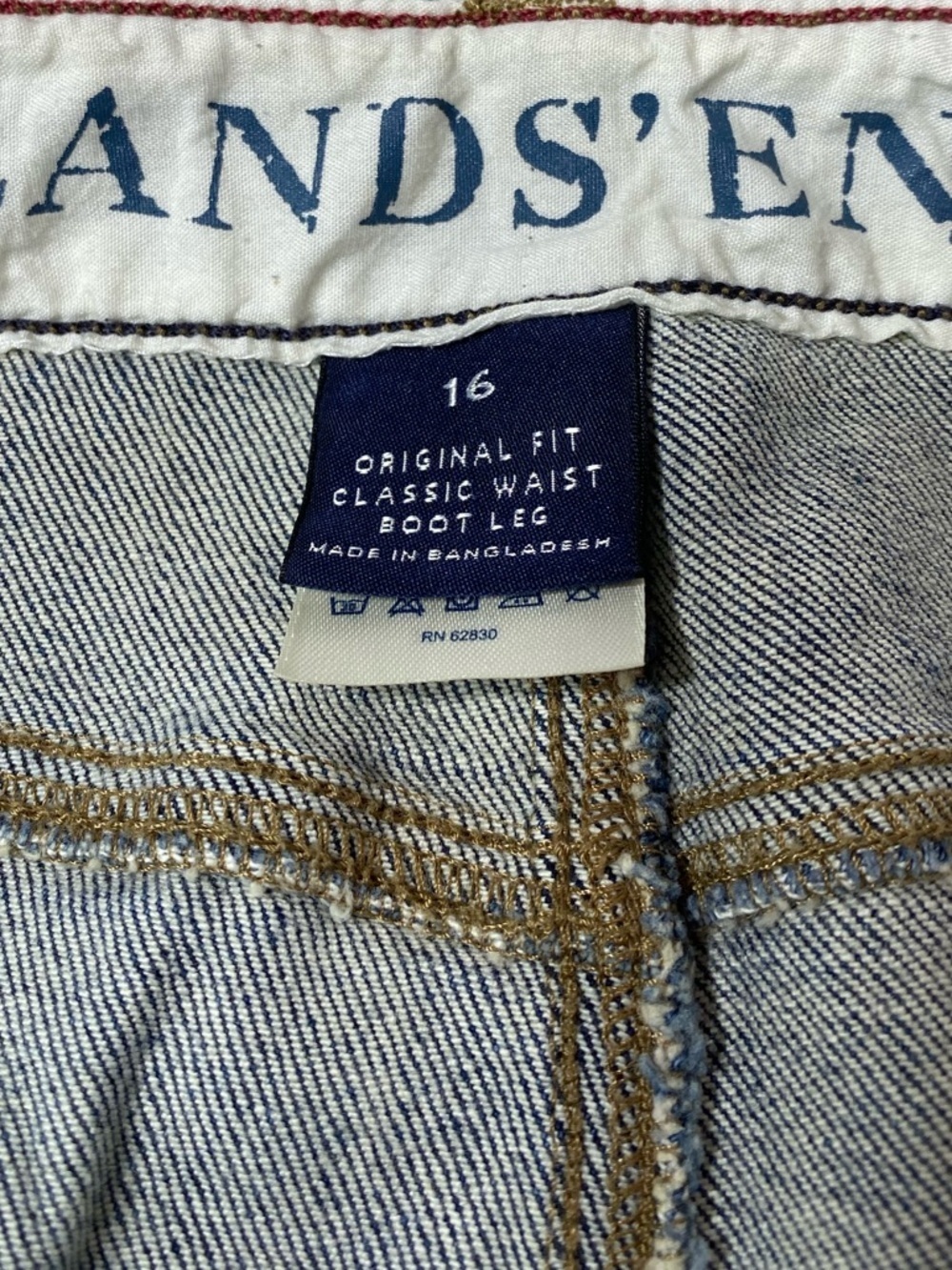 Lands End Women’s Original Fit Classic Waist Boot Leg Jeans Blue Size 16 - Picture 11 of 11